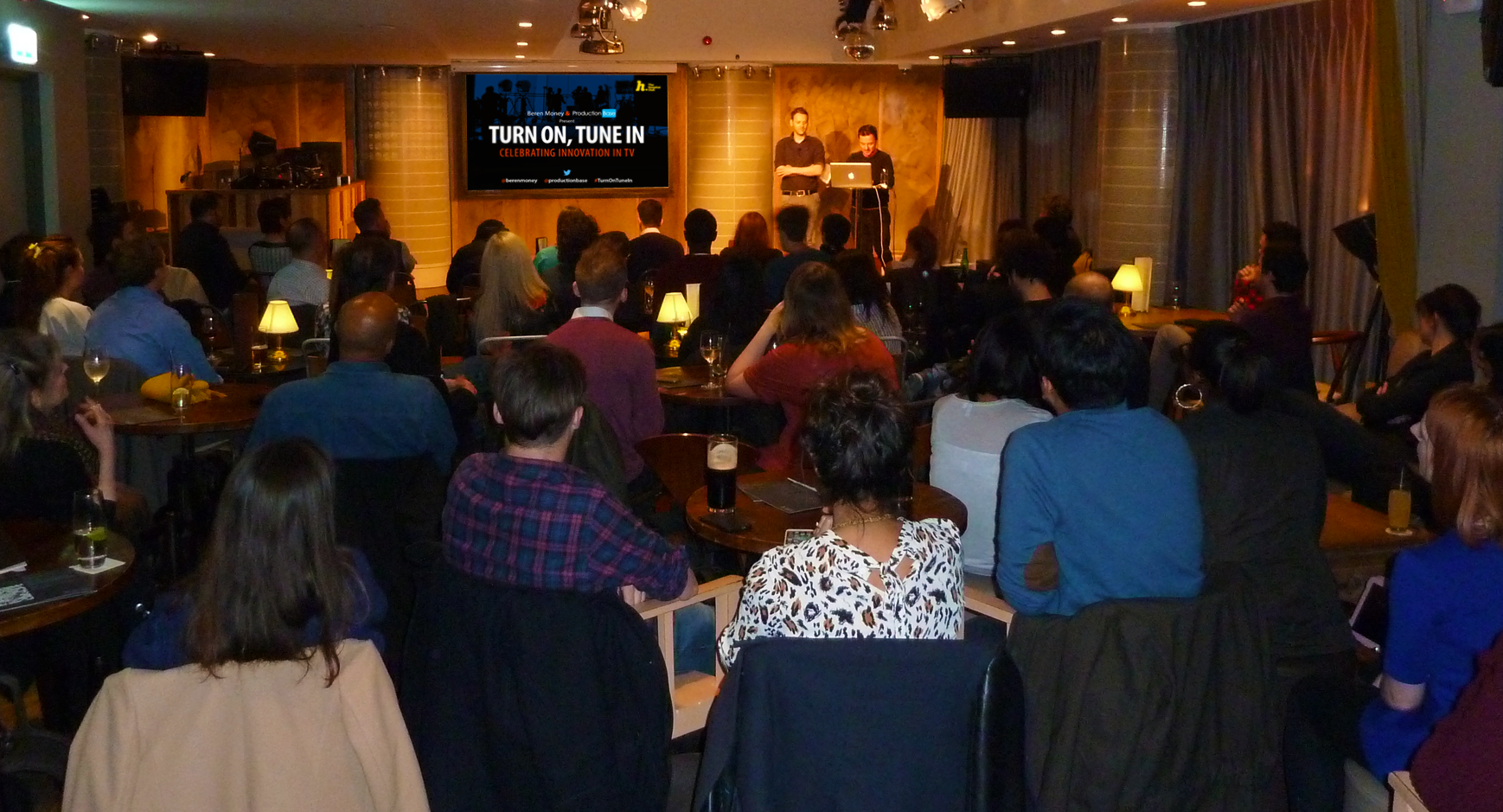 Sebastian Grant & Andy Brereton on stage at The Hospital Club.